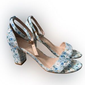 Floral Blue Heels